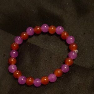 Purple and Red Beaded Bracelet